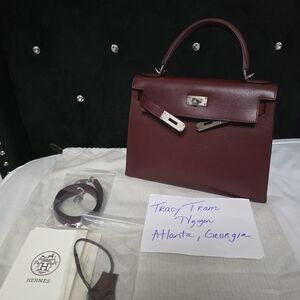 Hermes Brown Leather Satchel with Structured Design